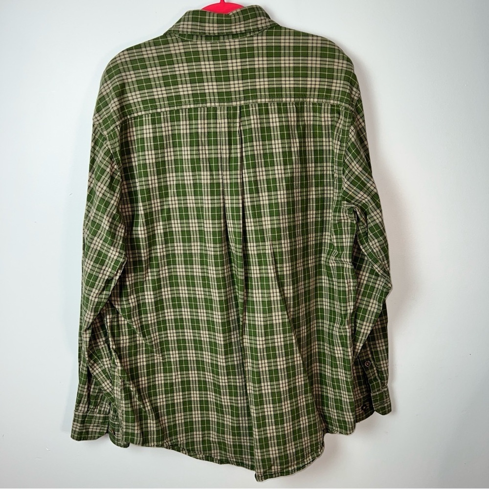 Carhartt Green Plaid Long Sleeve Button-Down Shirt Men’s Large 100% Cotton - Picture 8 of 12